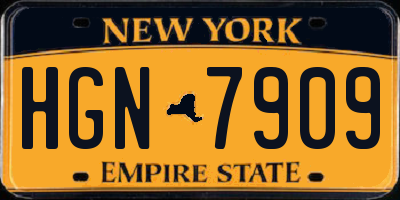 NY license plate HGN7909