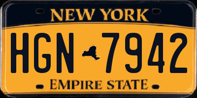 NY license plate HGN7942