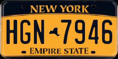 NY license plate HGN7946