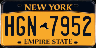 NY license plate HGN7952