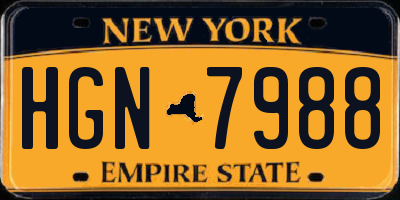 NY license plate HGN7988