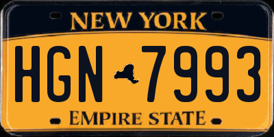 NY license plate HGN7993