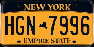 NY license plate HGN7996