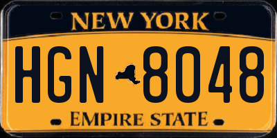 NY license plate HGN8048