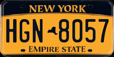 NY license plate HGN8057