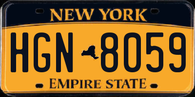 NY license plate HGN8059