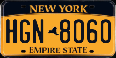 NY license plate HGN8060