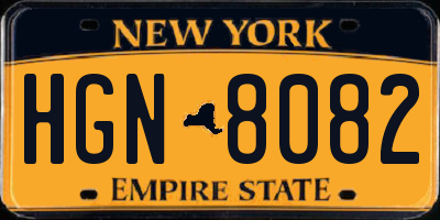 NY license plate HGN8082