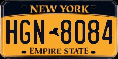 NY license plate HGN8084