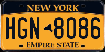 NY license plate HGN8086