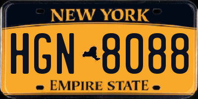 NY license plate HGN8088