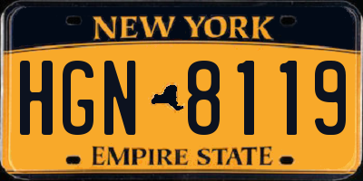 NY license plate HGN8119
