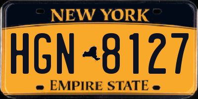 NY license plate HGN8127