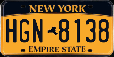 NY license plate HGN8138