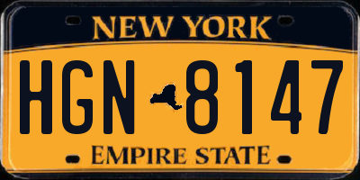 NY license plate HGN8147