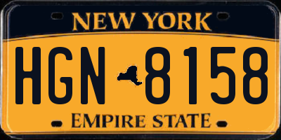 NY license plate HGN8158