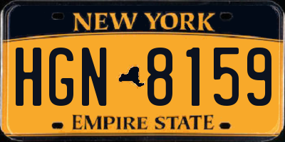 NY license plate HGN8159
