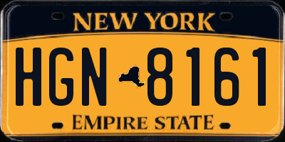 NY license plate HGN8161