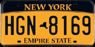 NY license plate HGN8169