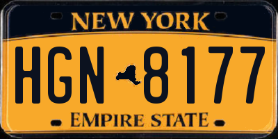 NY license plate HGN8177