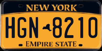 NY license plate HGN8210