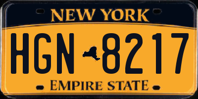 NY license plate HGN8217