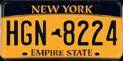 NY license plate HGN8224