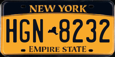 NY license plate HGN8232