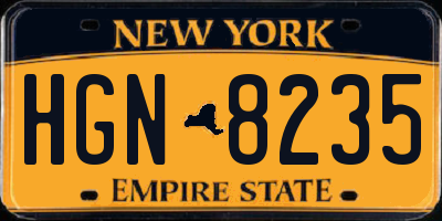 NY license plate HGN8235