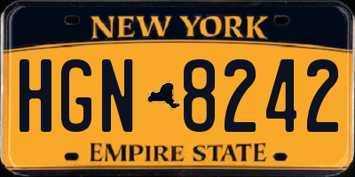 NY license plate HGN8242