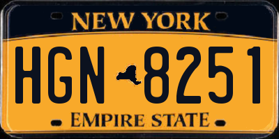 NY license plate HGN8251