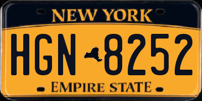 NY license plate HGN8252