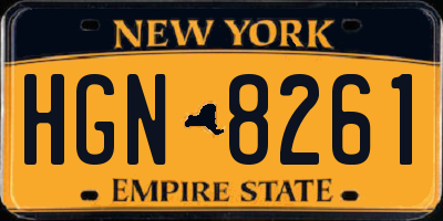 NY license plate HGN8261