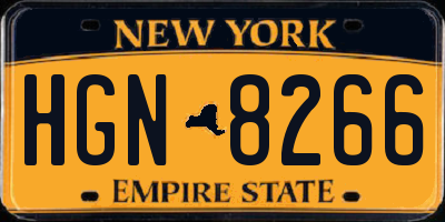 NY license plate HGN8266