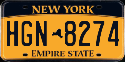 NY license plate HGN8274