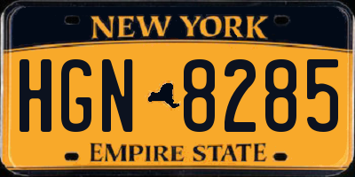 NY license plate HGN8285