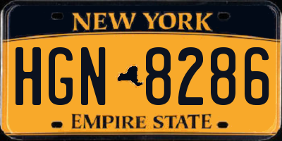 NY license plate HGN8286