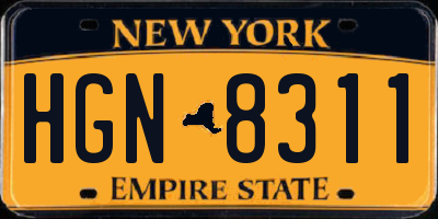 NY license plate HGN8311