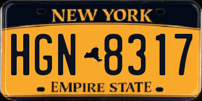 NY license plate HGN8317