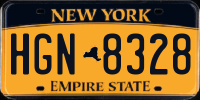 NY license plate HGN8328