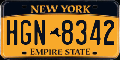 NY license plate HGN8342