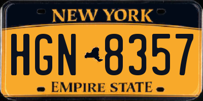 NY license plate HGN8357