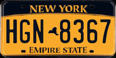 NY license plate HGN8367