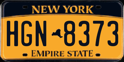 NY license plate HGN8373