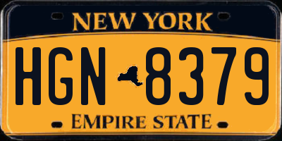 NY license plate HGN8379