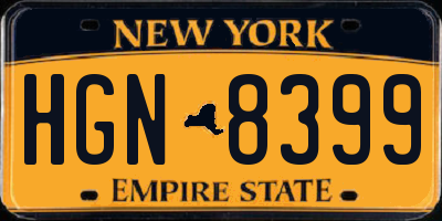 NY license plate HGN8399