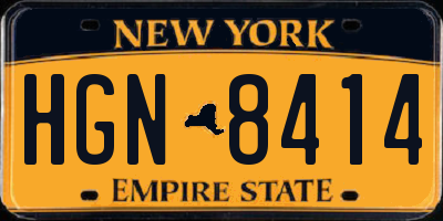 NY license plate HGN8414