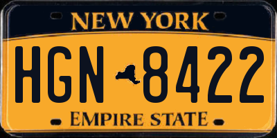 NY license plate HGN8422