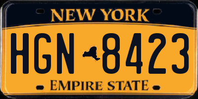 NY license plate HGN8423