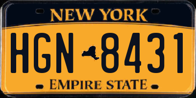NY license plate HGN8431